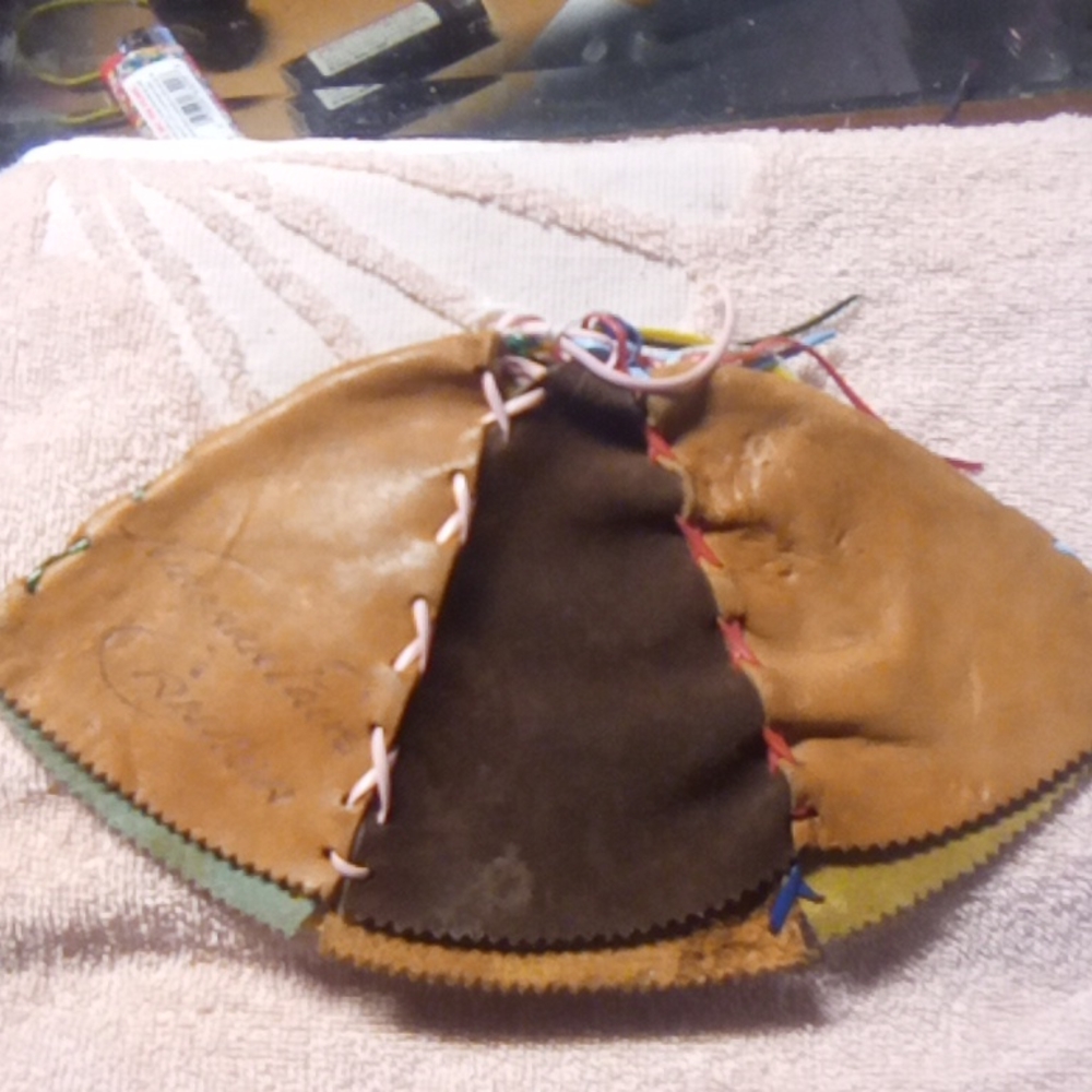 Vintage leather beanie hat from Niagara Falls Canada